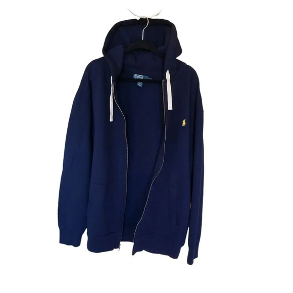 Polo Ralph Lauren Cruise Navy Blue Full Zip Thermal Fleece Hoodie Jacket 2XLT - Picture 6 of 10